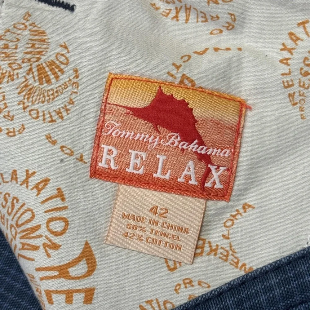 Tommy Bahama Cargo Shorts Mens 42 Blue‎ Lyocell Cotton Relaxed Fit 10